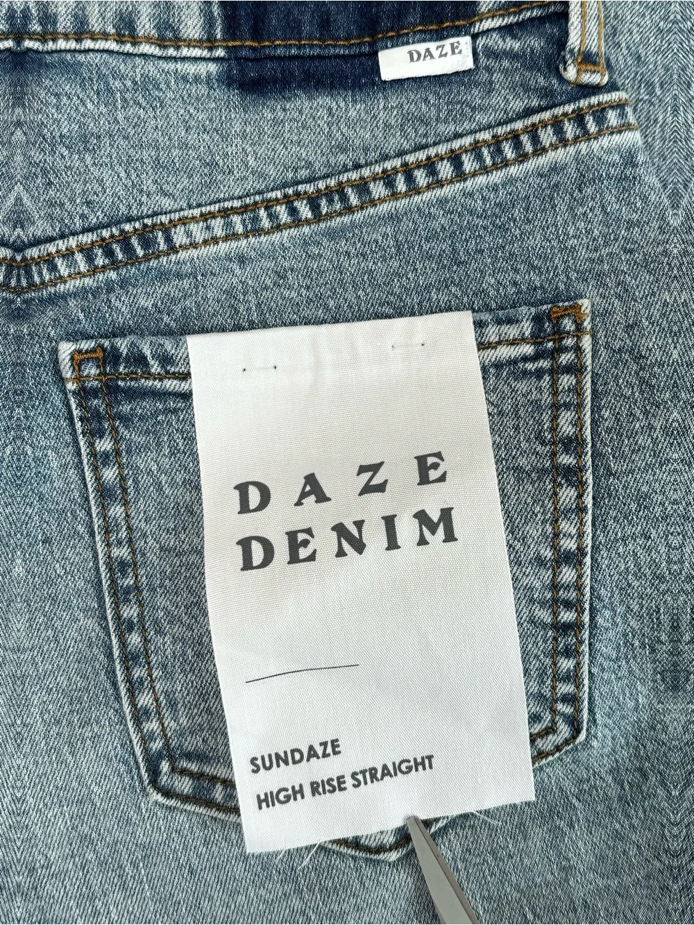 Daze 90s inspired Minimalist High Rise Straight Leg Light Wash Relaxed Denim